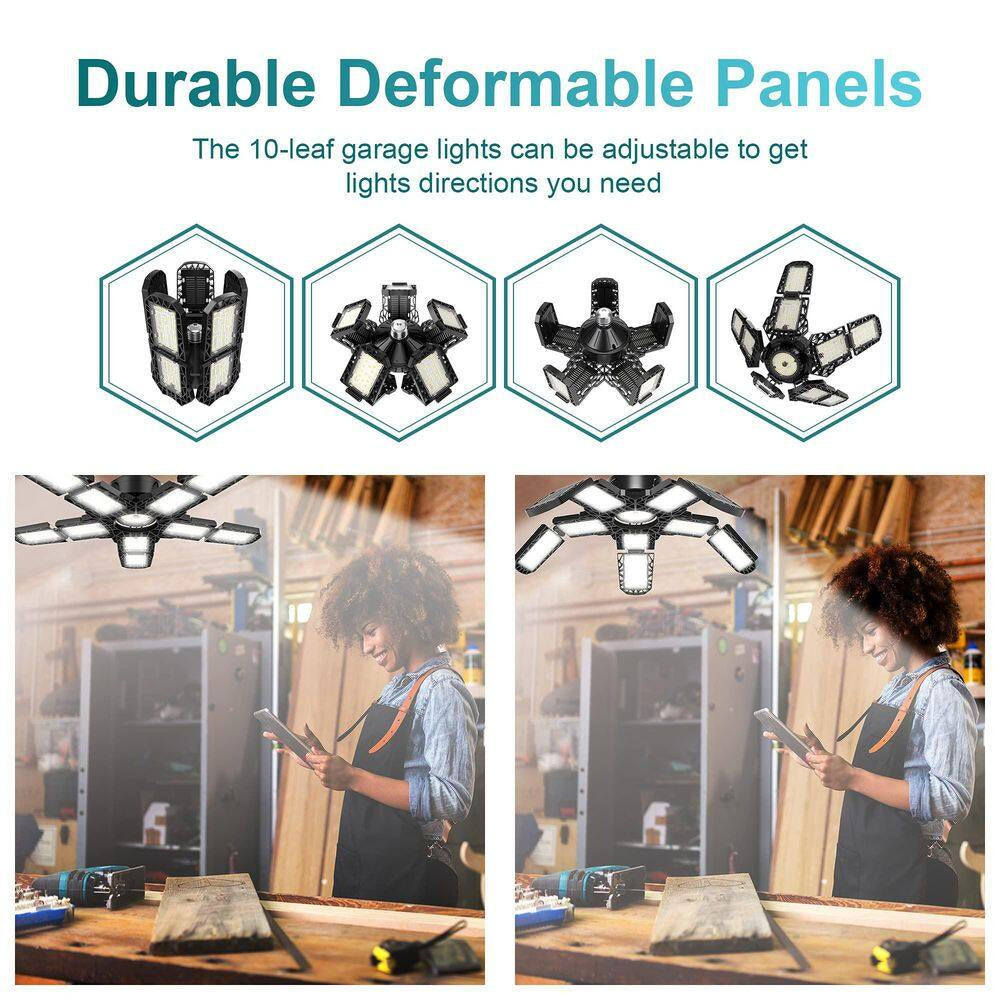 180W LED Garage Hanging Work Light 18000 Lumen Adjustable Ceiling Fixture, E26/E27,120 Volt, 4.5 In., Tool Only, 4-Pack