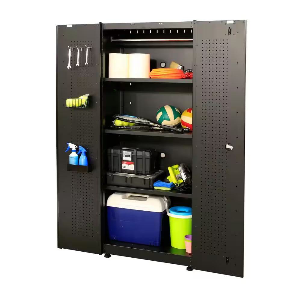 10-Piece Regular Duty Welded Steel Garage Storage System in Black (163.5 In. W X 75 In. H X 19.6 In. D)