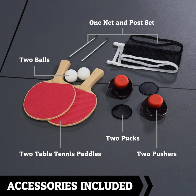 66" Air Hockey with Table Tennis Top and LED Scorer