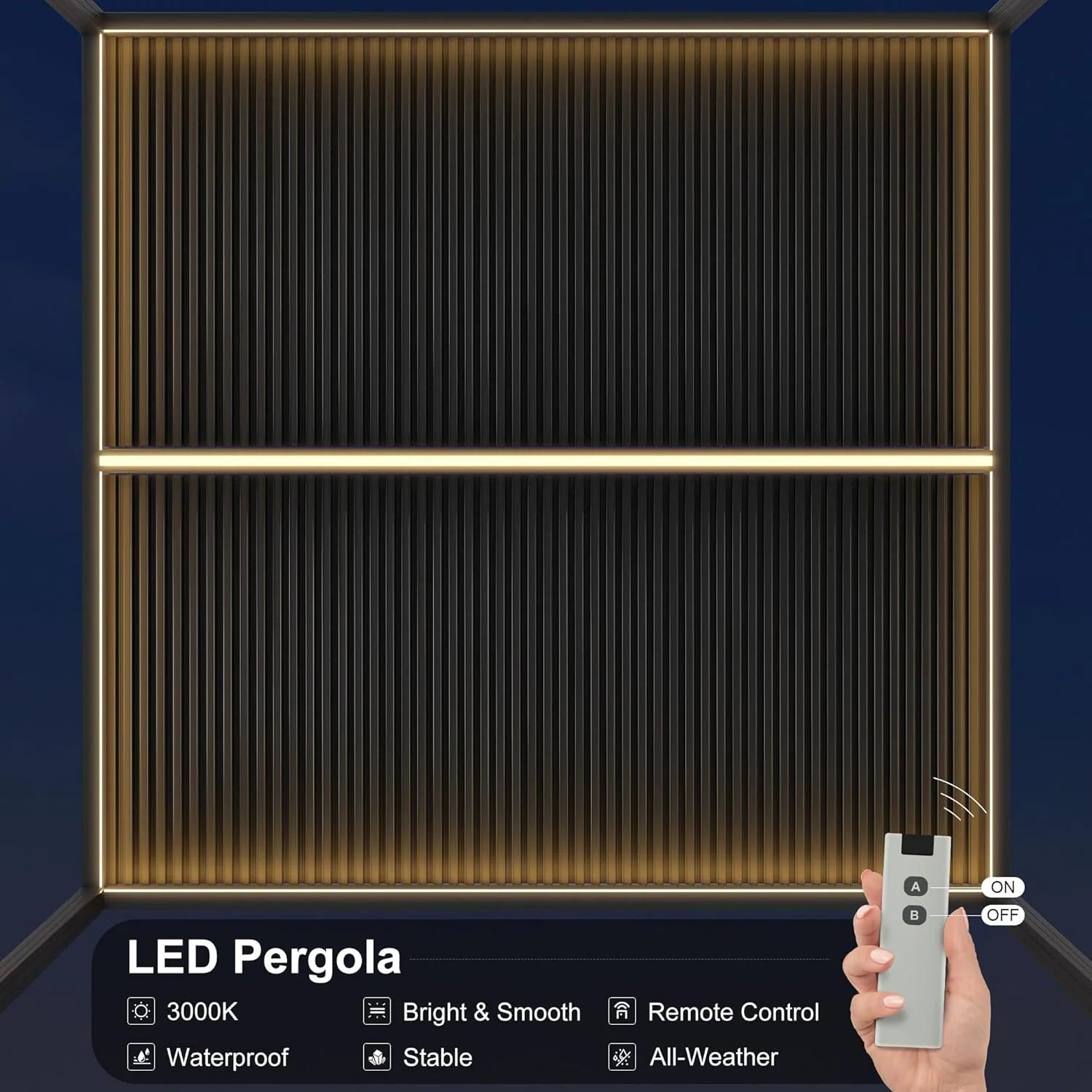 Gray Louvered Pergola Outdoor Aluminum Pergola with Adjustable Roof for Patio Gray Hardtop Gazebo