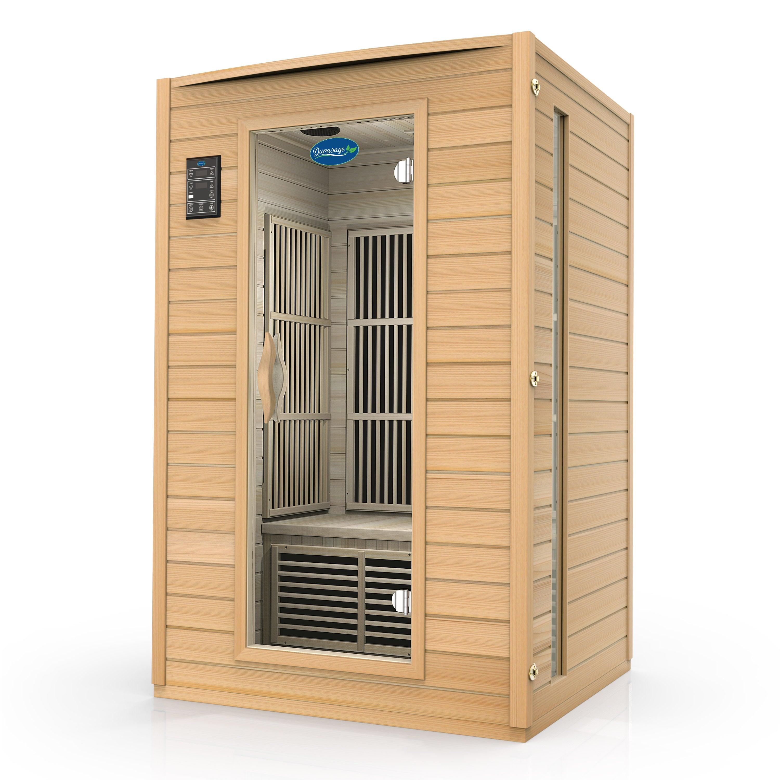 Far Infrared Sauna 2-Person | Canadian Hemlock Indoor Sauna with 6 Carbon Heaters & Premium Audio System | 1700 Watts