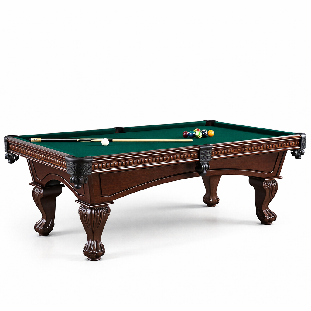 Canton 8 Ft Slate Pool Table – Solid Wood Tournament-Style Billiards Table