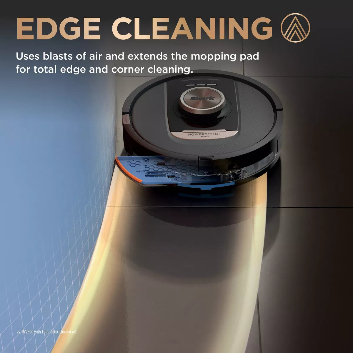 Shark Powerdetect 2-In-1 Cordless Robot Vacuum and Mop with Nevertouch Pro Base RV2810ZE 5" Cleaning Path Black