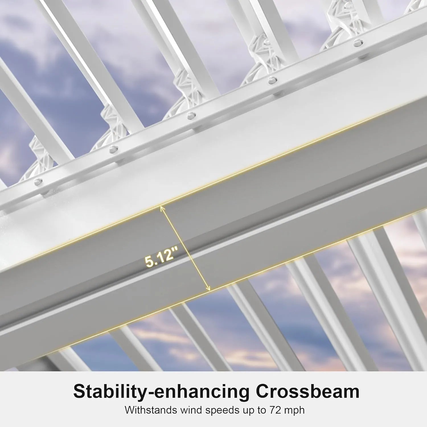 Louvered Pergola Modern White Pergola with Adjustable Roof for Deck Backyard Garden