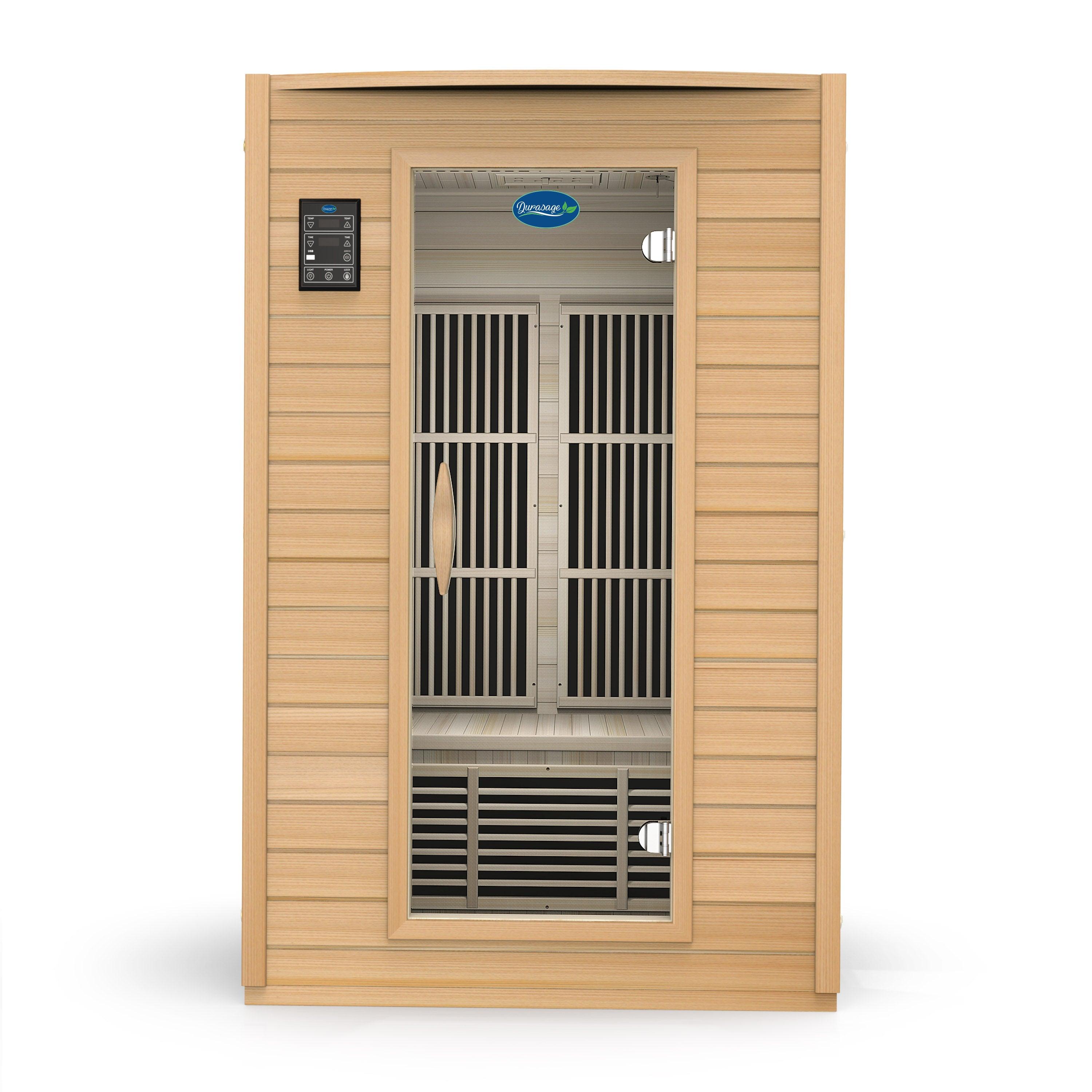 Far Infrared Sauna 2-Person | Canadian Hemlock Indoor Sauna with 6 Carbon Heaters & Premium Audio System | 1700 Watts