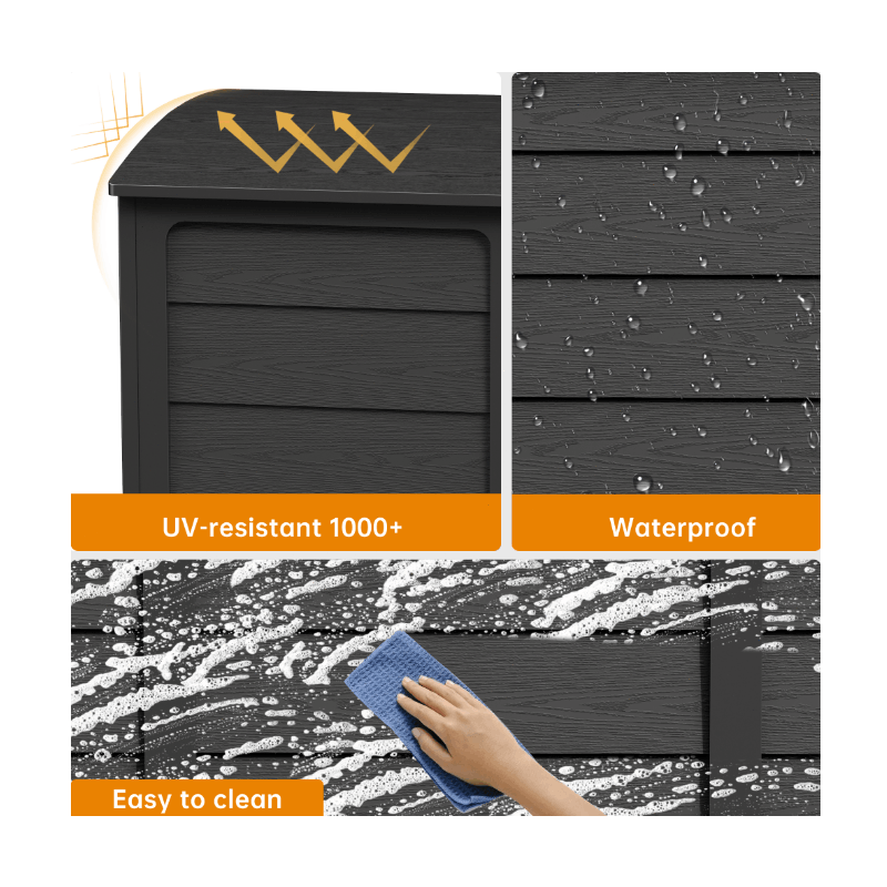 75-Gallon Outdoor Storage Box – Black Resin Deck Box for Patio, Garden & Pool Storage