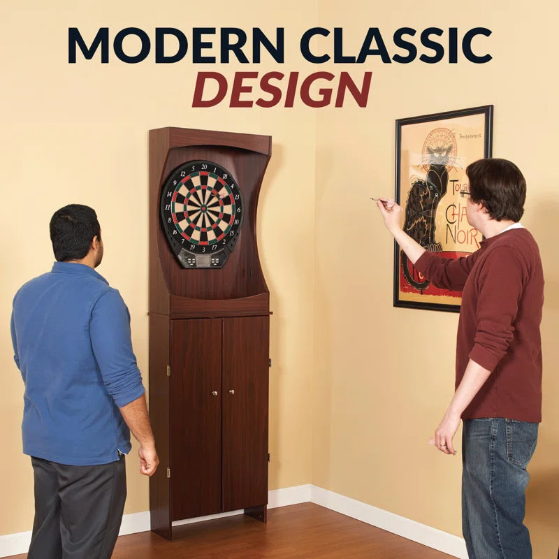Electronic Dartboard and Cabinet Set with Darts