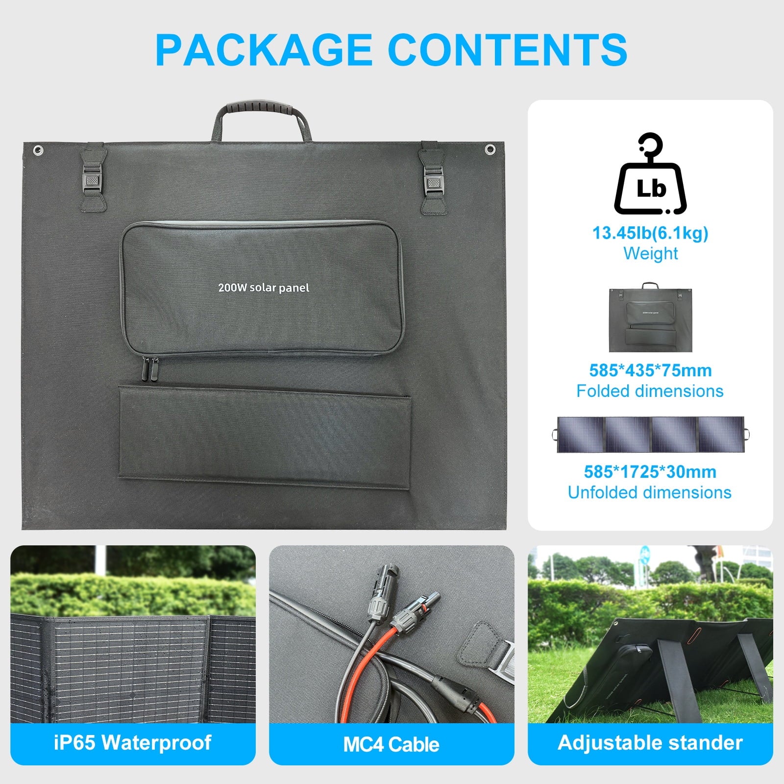Portable Power Station, 2400W/2160Wh Large Capacity Solar Power Station, with 200W Solar Panel, 4 AC Outlets (4800W Peak), Emergency Power Station for Home, Camping, Outdoor Battery Backup
