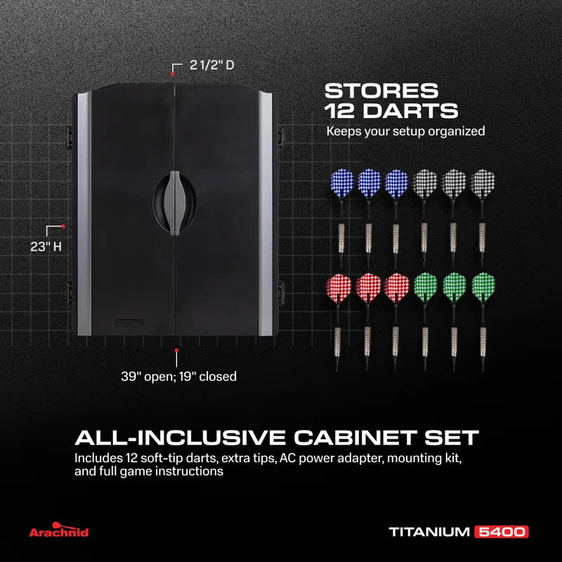 Titanium 5400 Electronic Dartboard and Cabinet