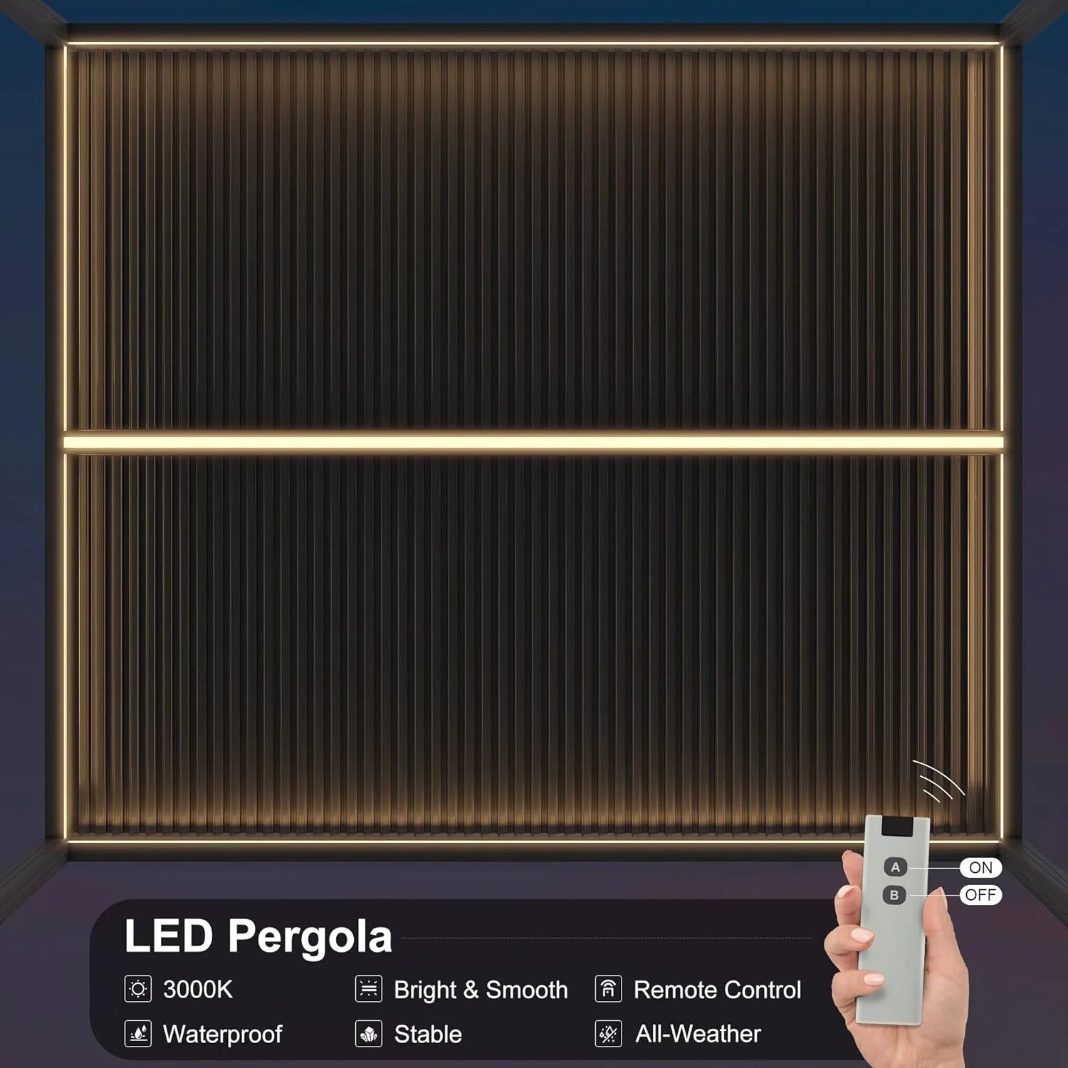 Gray Louvered Pergola Outdoor Aluminum Pergola with Adjustable Roof for Patio Gray Hardtop Gazebo