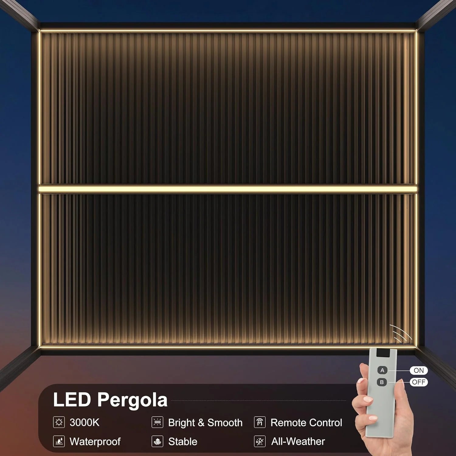 Gray Louvered Pergola Outdoor Aluminum Pergola with Adjustable Roof for Patio Gray Hardtop Gazebo