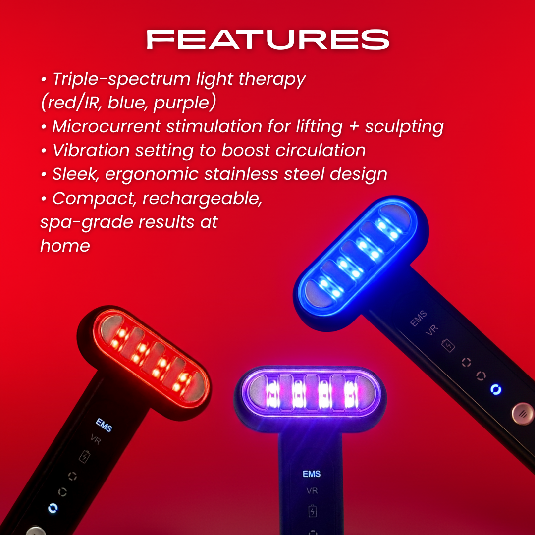 TheraSculpt Facial Sculpting Device – Red Light, EMS & Lymphatic Therapy Tool for Skin Tightening & Glow