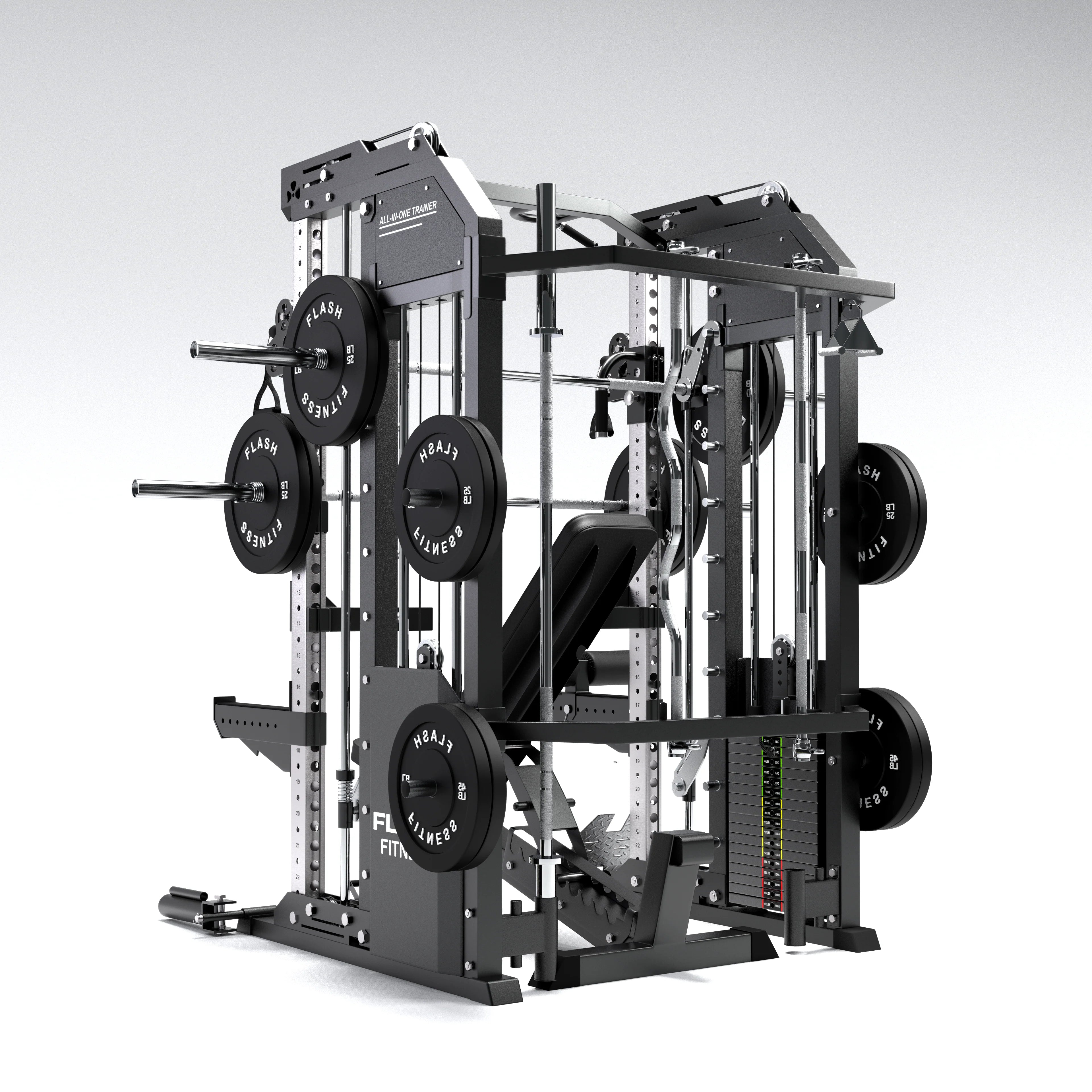 Flash F30 All-In-One Trainer Smith Machine Combo Package – Complete Home Gym with Bench & Dual Weight Stacks