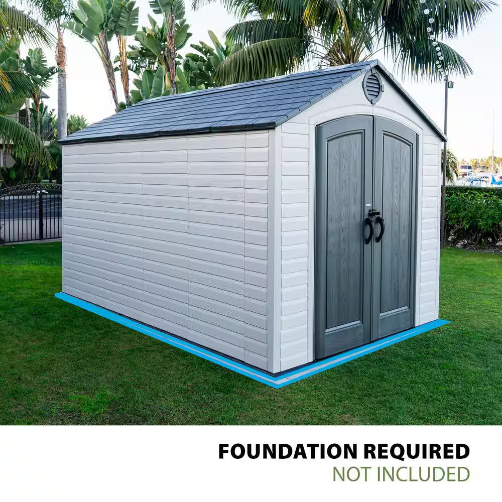 8 Ft. W X 12.5 Ft. D Resin Storage Shed with Double Doors (100 Sq. Ft.)