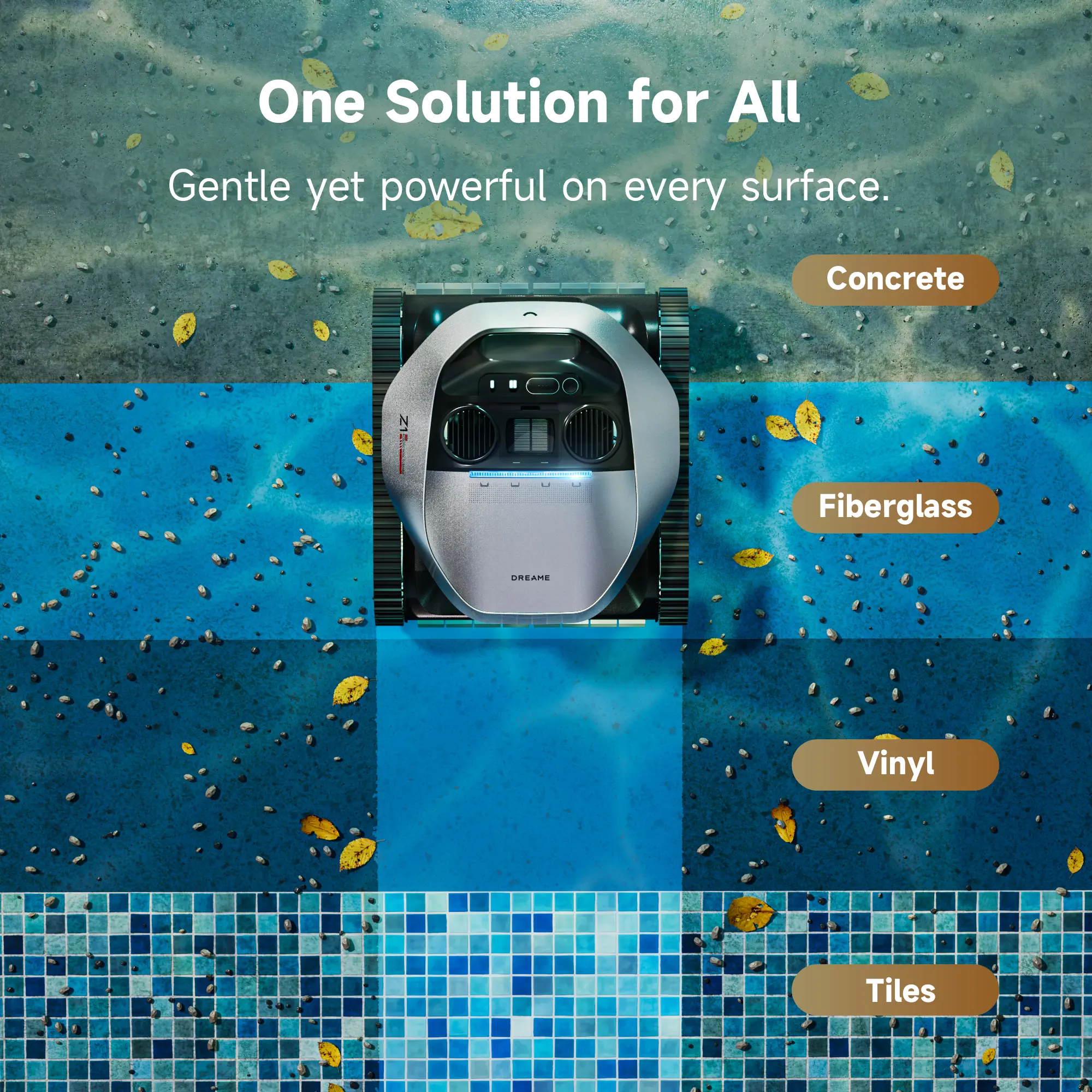 Dreame Z1 Robotic Pool Cleaner – Smart Pool Vacuum with 8000 GPH Suction & PoolSense™ Technology