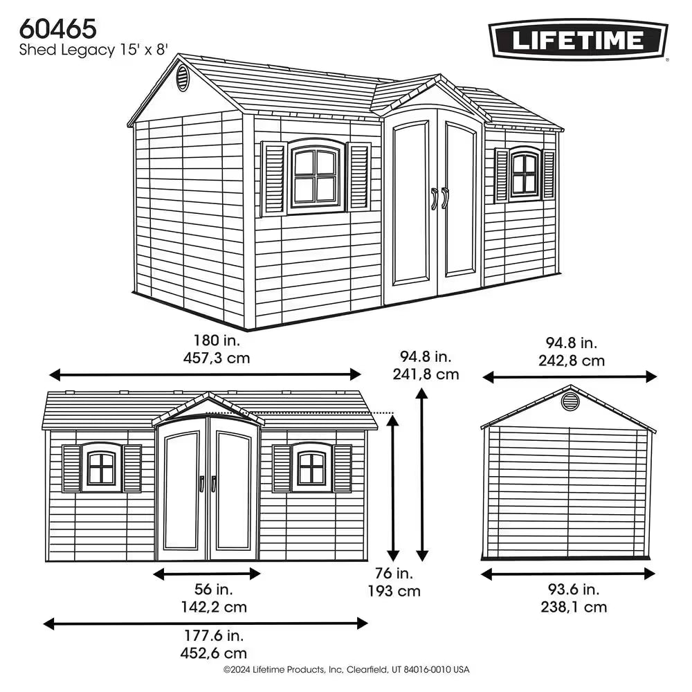 Legacy 15 Ft. W X 8 Ft. D Resin Outdoor Storage Shed (109 Sq. Ft.)