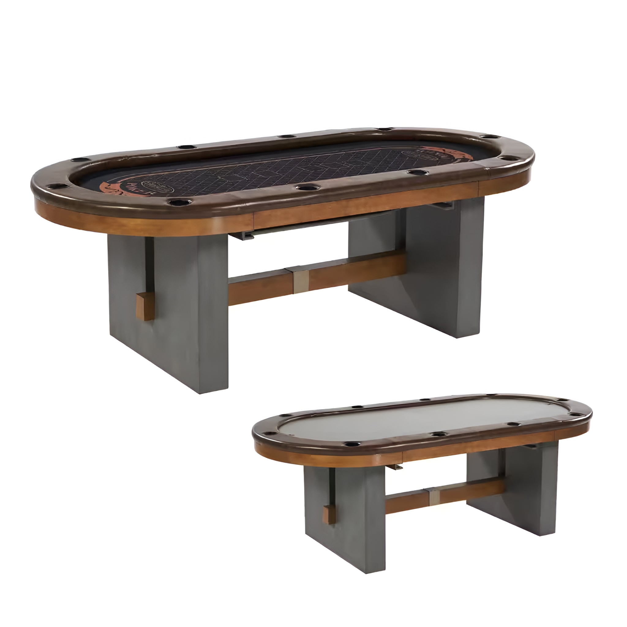 10-Player Poker Table with Dining Top – 87" Tournament-Style 2-in-1 Game Table