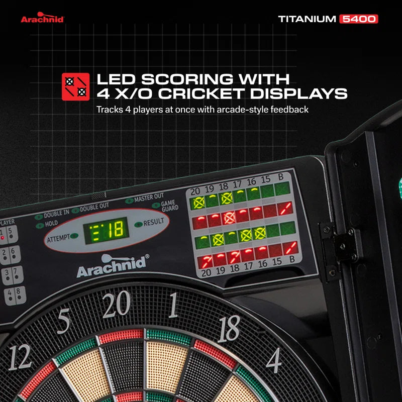 Titanium 5400 Electronic Dartboard and Cabinet