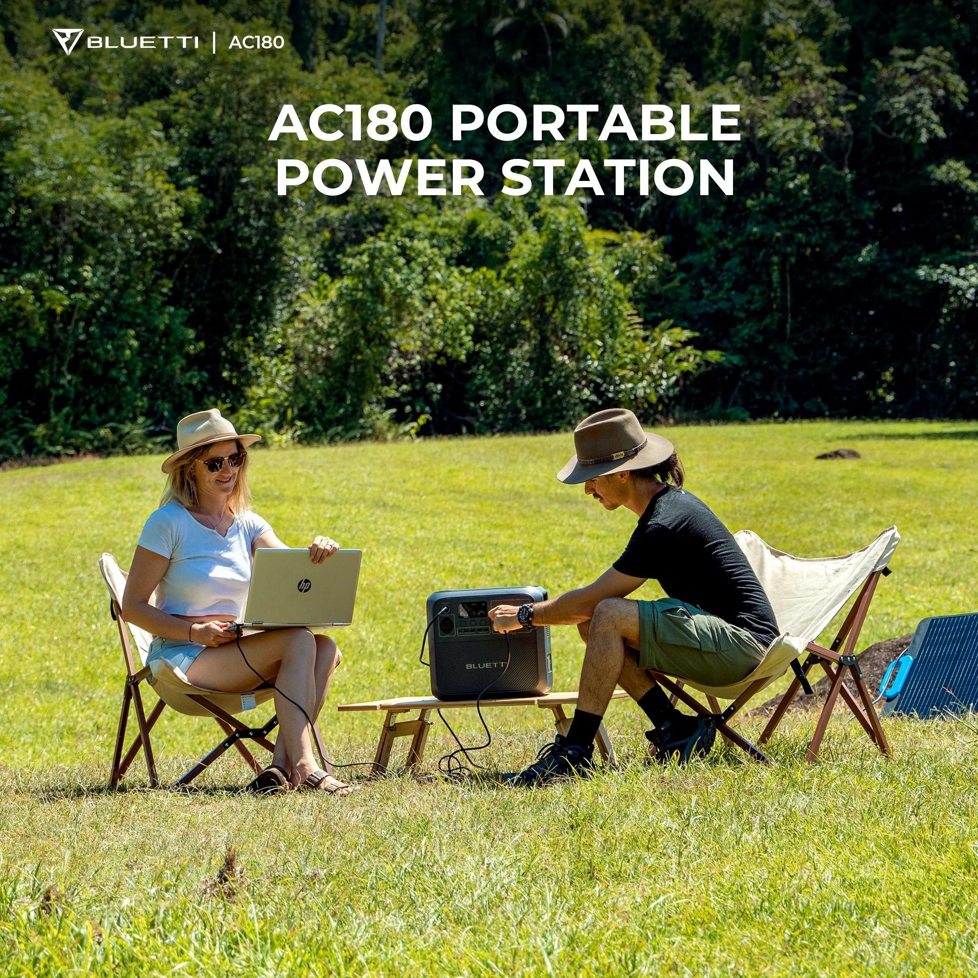 BLUETTI AC180 Solar Generator Kit (1152Wh) – Portable Power Station with 100W Solar Panel - AC Outlets, Lifepo4 Emergency Power for Camping, Off-Grid, Power Outage