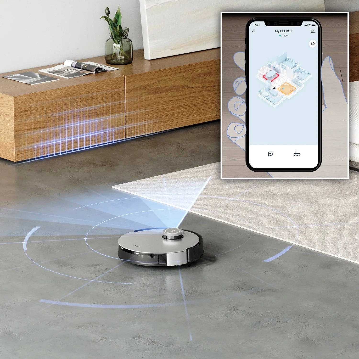 ECOVACS DEEBOT X1 plus Robotic Vacuum Cleaner - Black