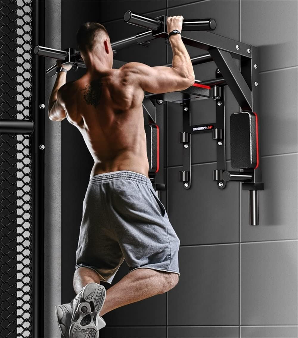 Heavy-Duty Wall-Mounted Pull-Up Bar & Dip Station for Home Gym 800LBS