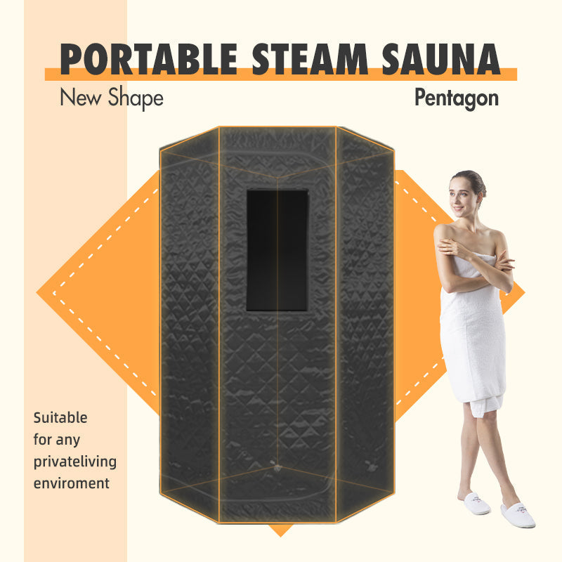 Blisspod Portable Pentagon Steam Sauna | Foldable Steam Sauna Tent with 1600W Steamer & Remote Control