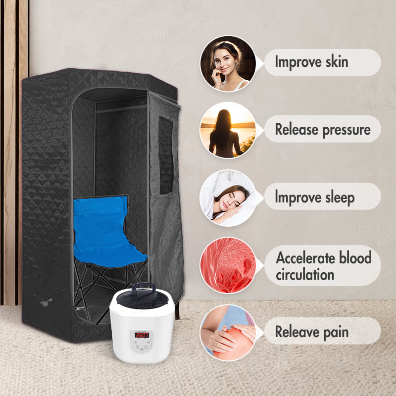 Blisspod Portable Pentagon Steam Sauna | Foldable Steam Sauna Tent with 1600W Steamer & Remote Control