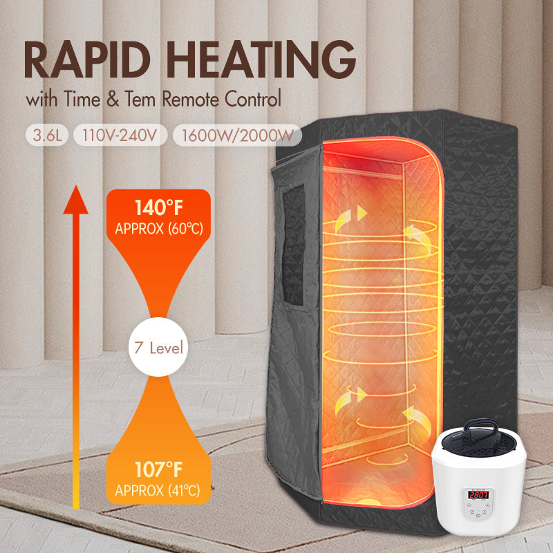 Blisspod Portable Pentagon Steam Sauna | Foldable Steam Sauna Tent with 1600W Steamer & Remote Control