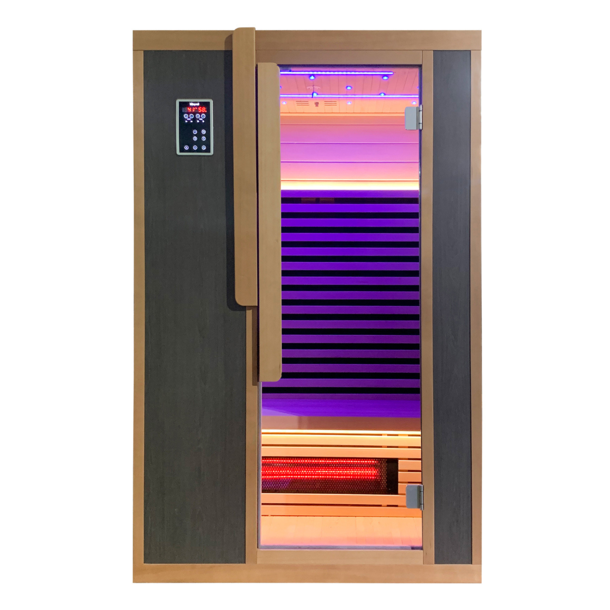 Blisspod Bergen Deluxe Sauna Series – 2 Person Full Spectrum Infrared Sauna with Red Light Therapy