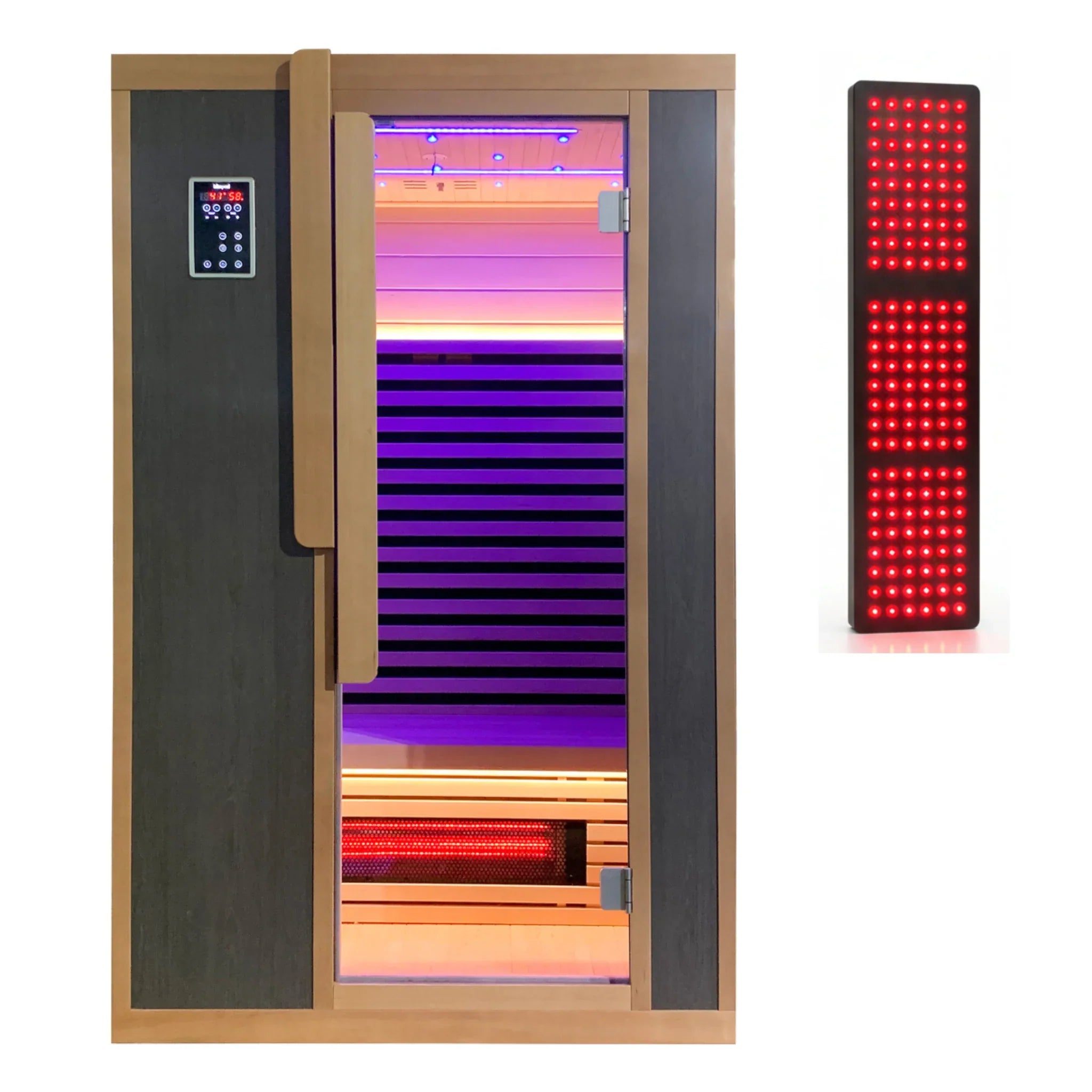 Blisspod Bergen Deluxe Sauna Series – 2 Person Full Spectrum Infrared Sauna with Red Light Therapy