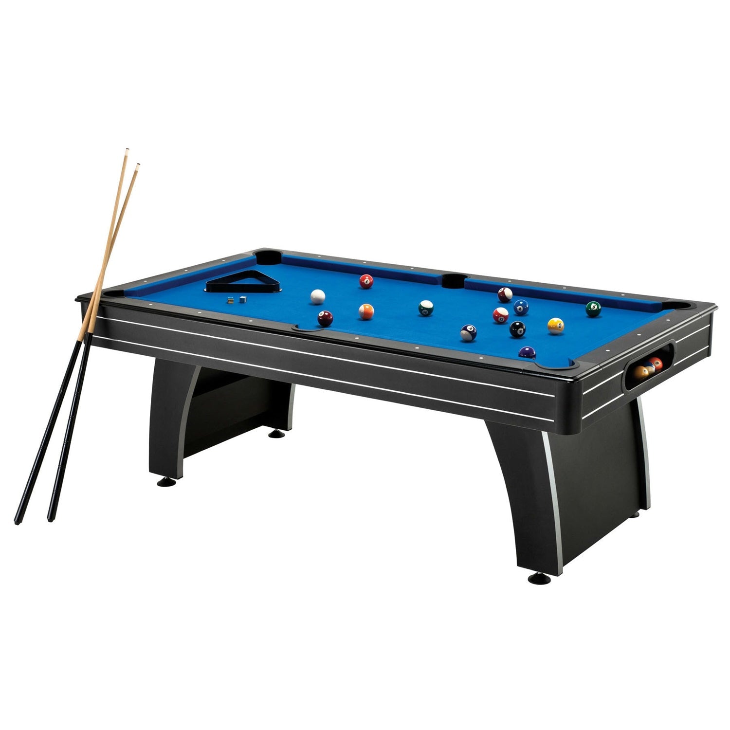 7 Ft Blue Top Pool Table – Arcade Style Billiard Table with Ball Return & Accessories