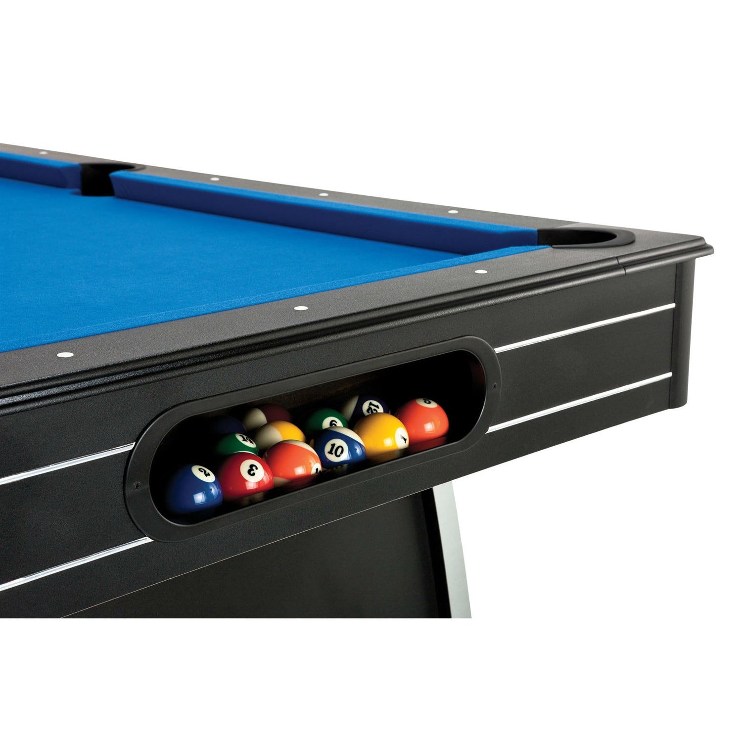 7 Ft Blue Top Pool Table – Arcade Style Billiard Table with Ball Return & Accessories