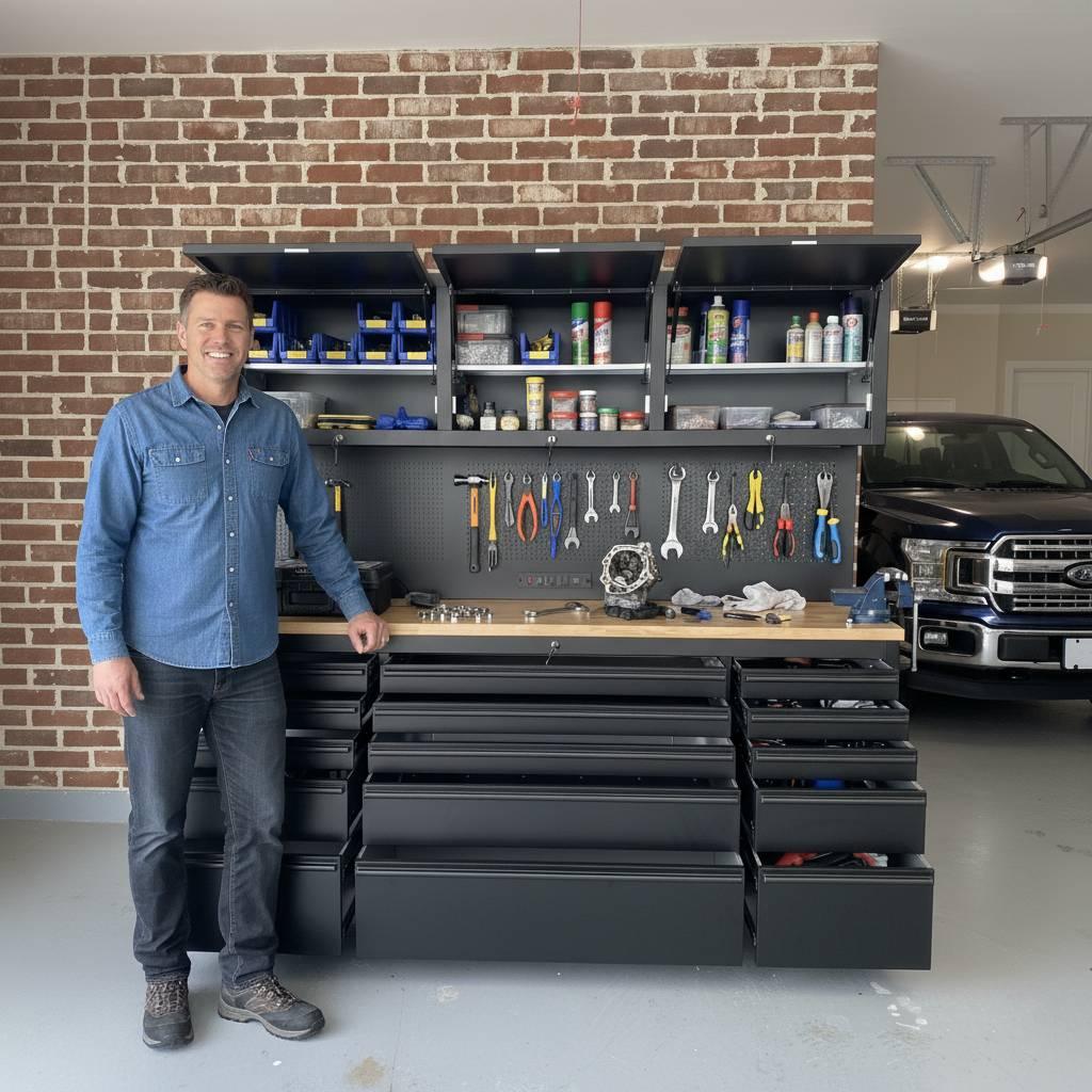 72" Rolling Tool Chest – Modular Cabinet & Multi-Use Workstation with Power & Pegboard