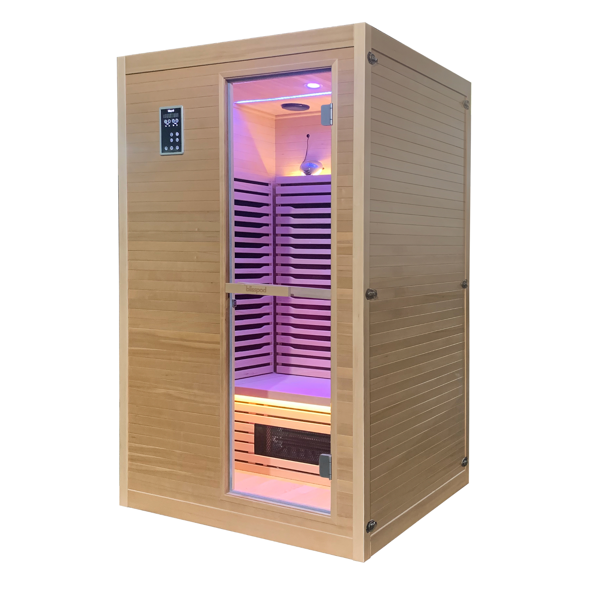 Blisspod Helsinki Deluxe Sauna Series – 2 Person Full Spectrum Infrared Sauna with Red Light Therapy