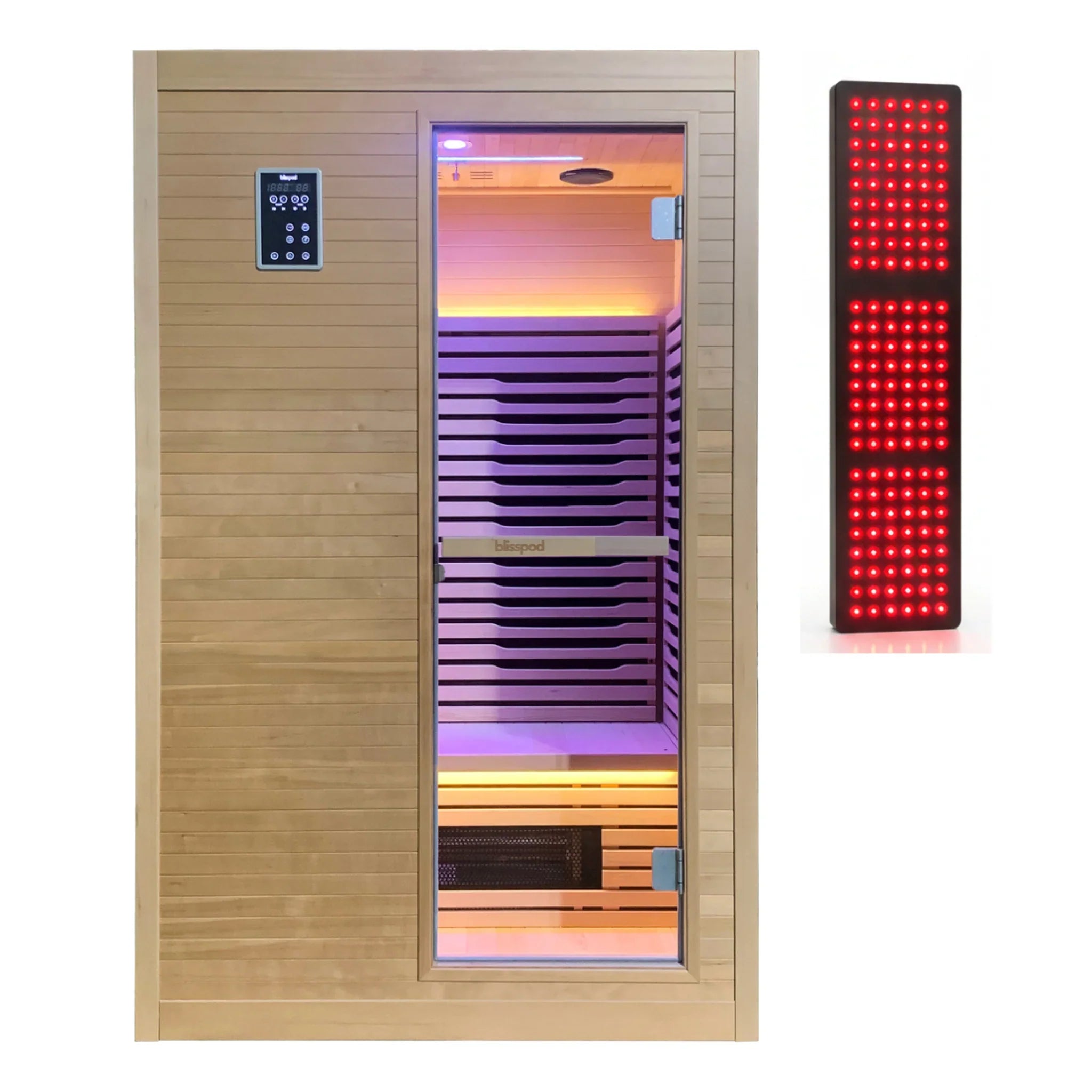 Blisspod Helsinki Deluxe Sauna Series – 2 Person Full Spectrum Infrared Sauna with Red Light Therapy