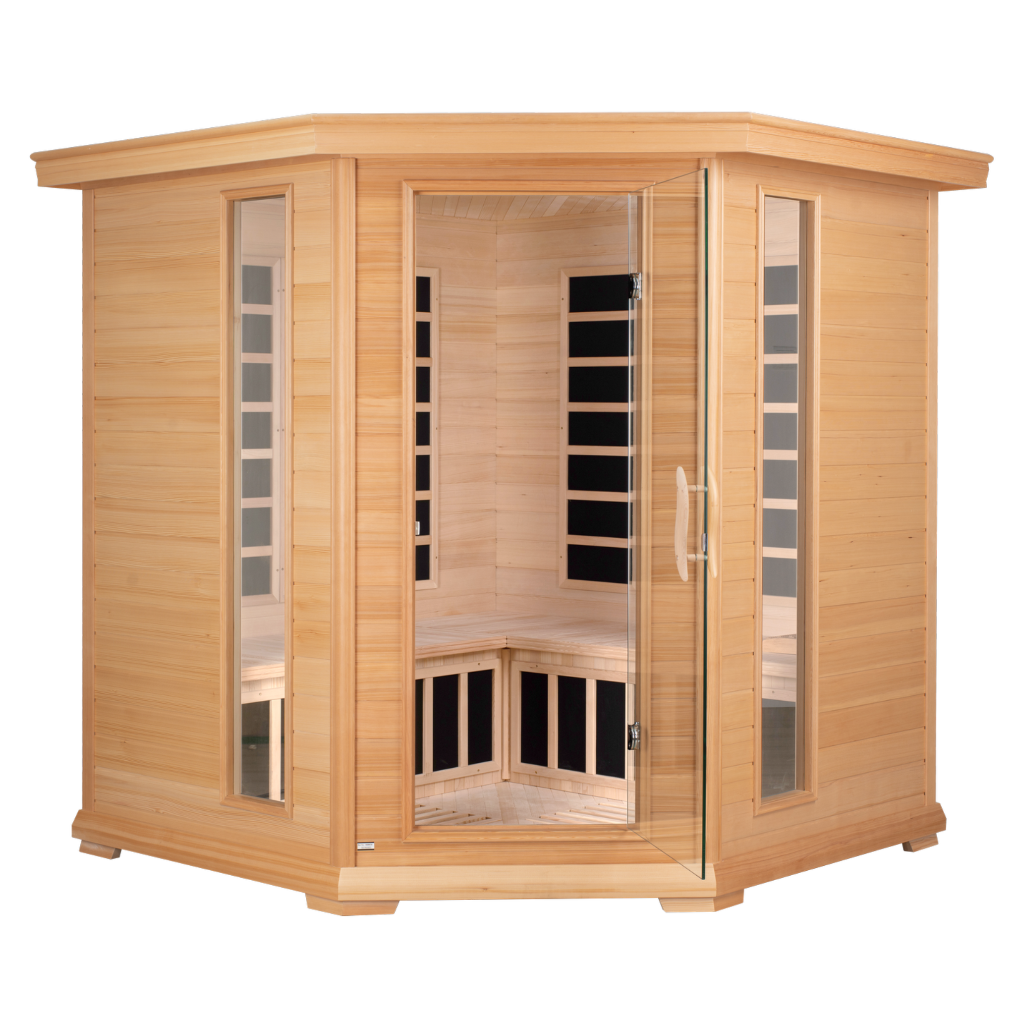 Blisspod Vienna Series 4–5 Person Far Infrared Sauna | Luxury Corner Home Spa | Canadian Hemlock | Ultra Low EMF w/ 12 Heaters