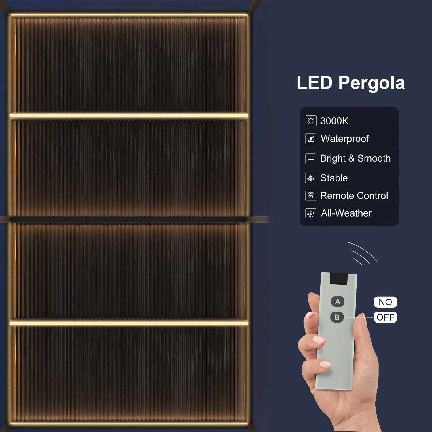 Gray Louvered Pergola Outdoor Aluminum Pergola with Adjustable Roof for Patio Gray Hardtop Gazebo