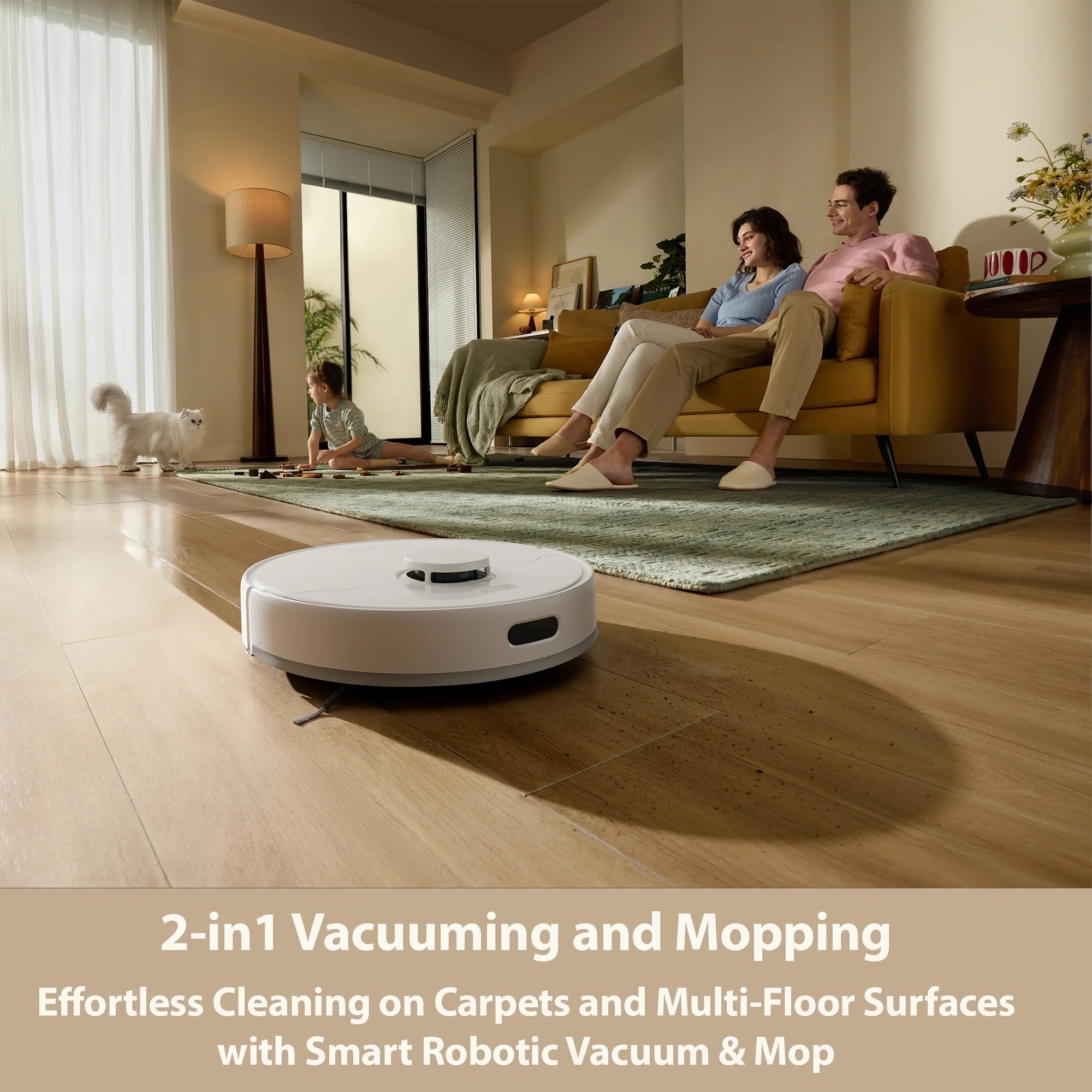 Govac 200 Robot Vacuum and Mop with 13000Pa Suction, Auto-Empty, 300 Min Runtime