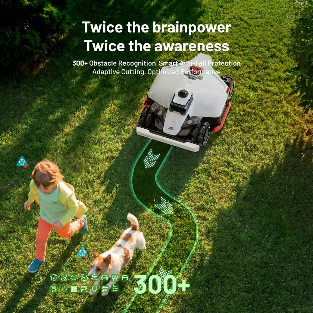 LUBA 3 AWD 5000 16 In. 360° Lidar Robot Lawn Mower (1-1/4 Acre), Adjustable Cutting Height (1 In. - 2.7 In.) AI Vision