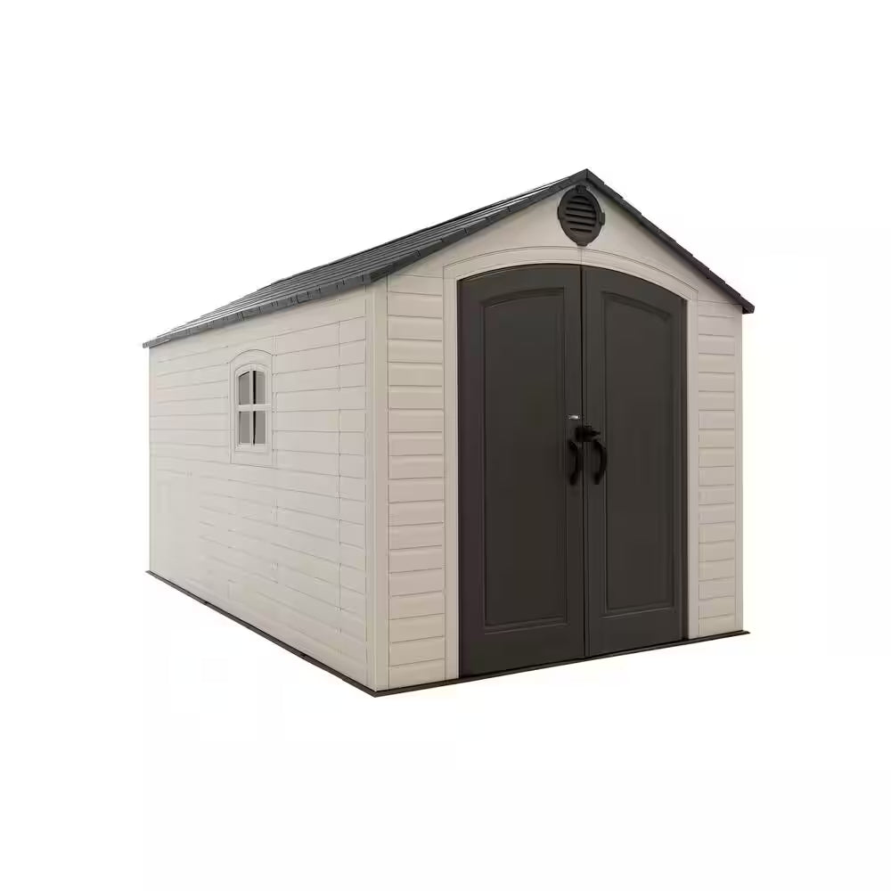 8 Ft. W X 12.5 Ft. D Resin Storage Shed with Double Doors (100 Sq. Ft.)