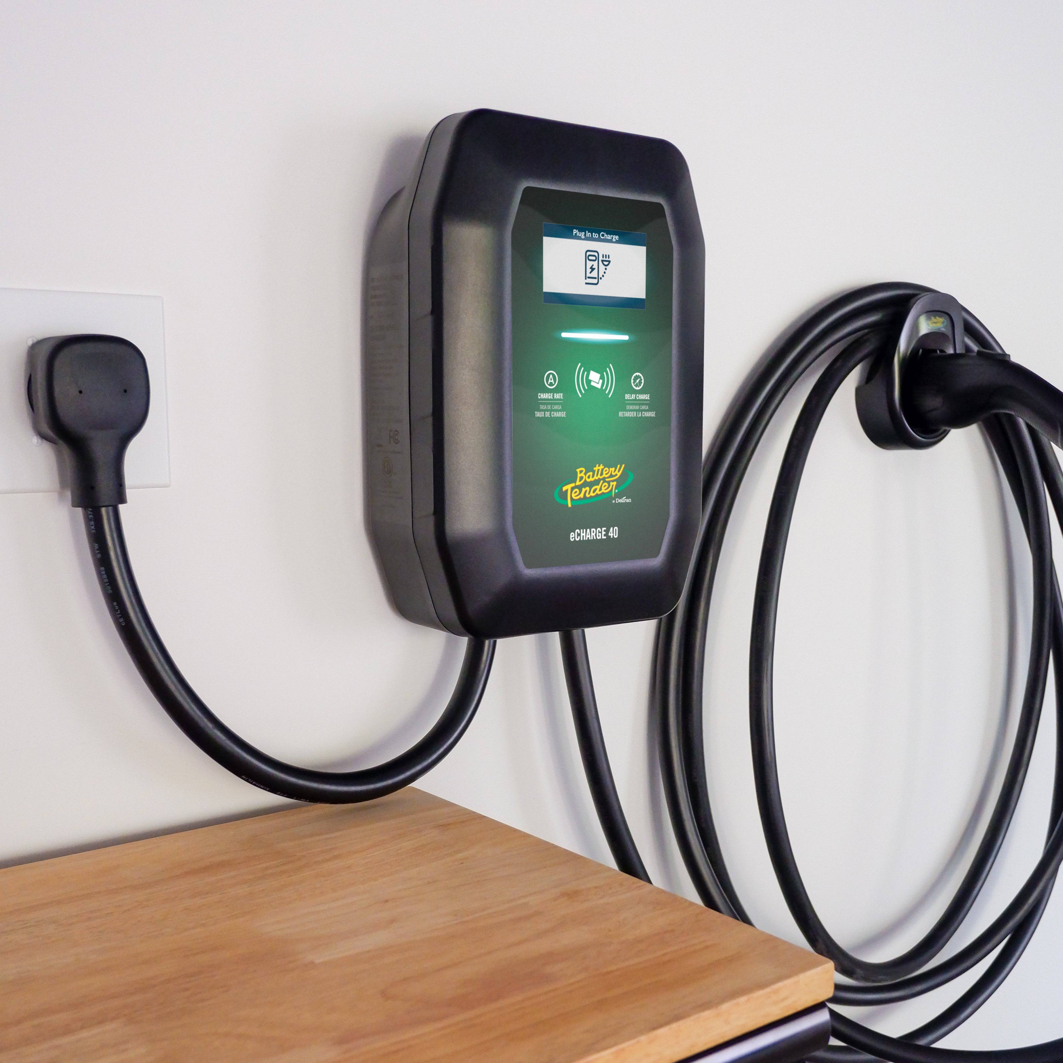 eCharge 40 Level 2 EV Charger – 40A Smart Home Charging Station (240V, J1772, NEMA 14-50) - Mountable Indoor Outdoor