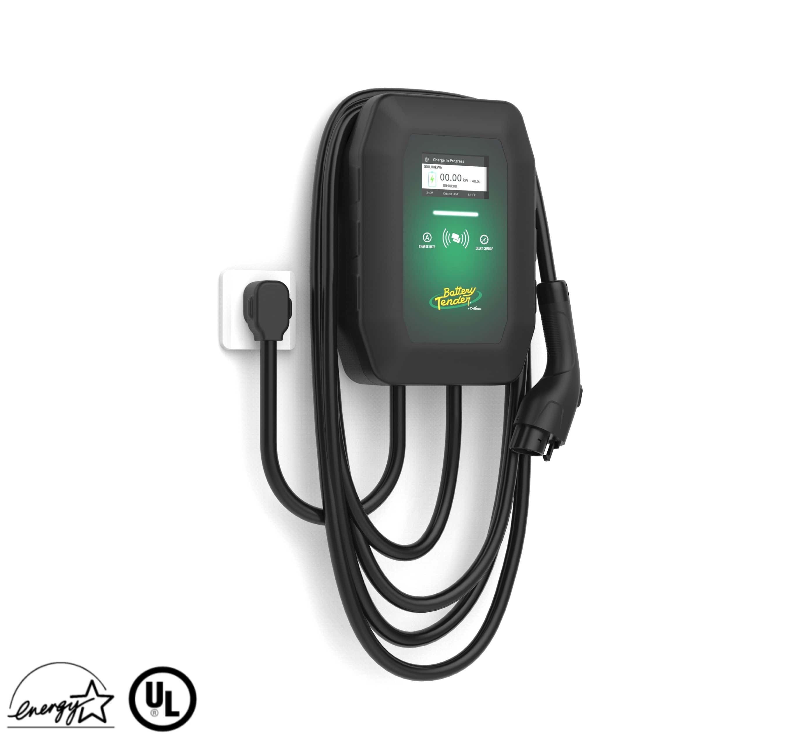 eCharge 48 Level 2 EV Charger – 48A Smart Fast Charging Station (240V, J1772, NEMA 14-50) - Mountable Indoor/Outdoor