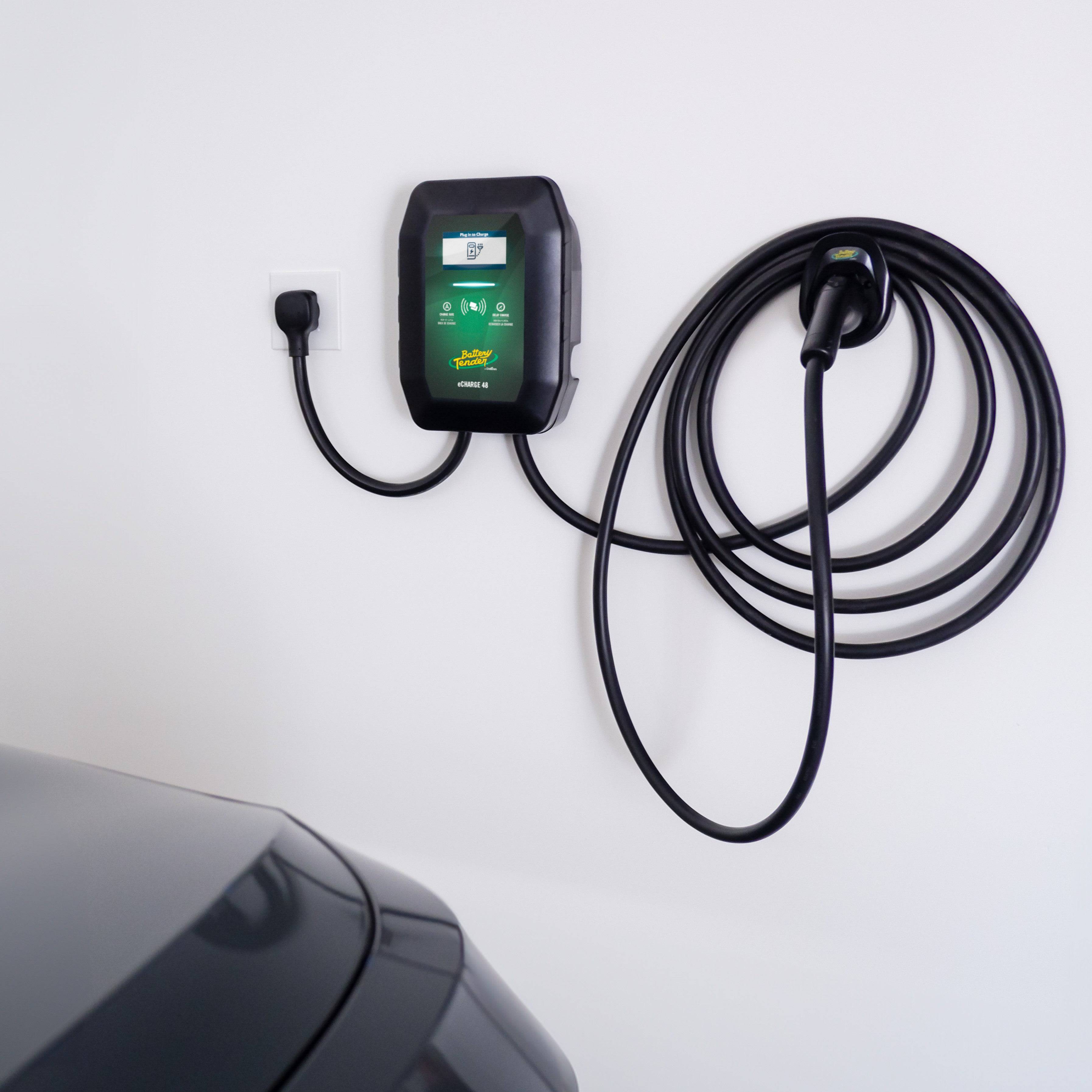 eCharge 48 Level 2 EV Charger – 48A Smart Fast Charging Station (240V, J1772, NEMA 14-50) - Mountable Indoor/Outdoor