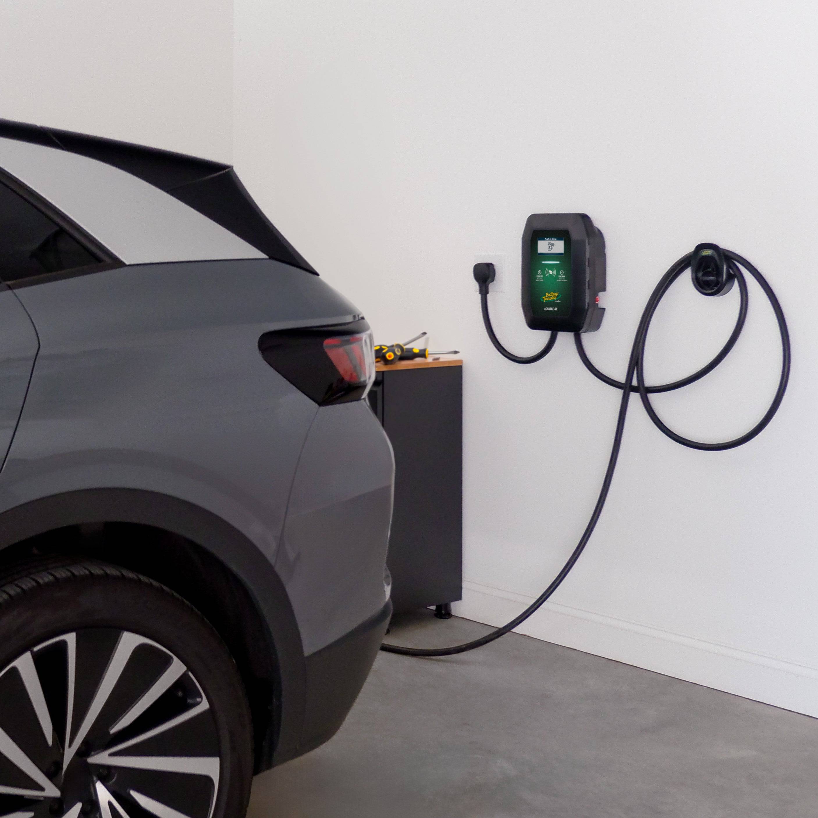 eCharge 48 Level 2 EV Charger – 48A Smart Fast Charging Station (240V, J1772, NEMA 14-50) - Mountable Indoor/Outdoor