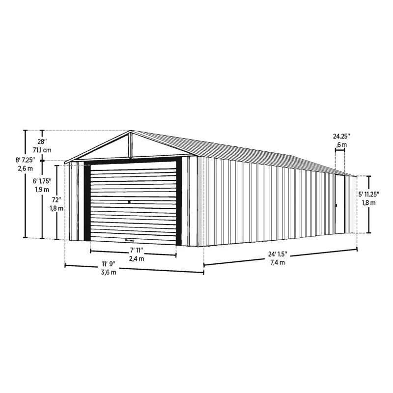 Murryhill 12 X 24 Garage, Steel Storage Building