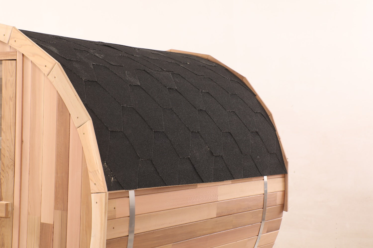 Blisspod Prague Series Barrel Sauna - 4 to 6 Person | Outdoor Canadian Red Cedar Steam Sauna with Full Glass Back