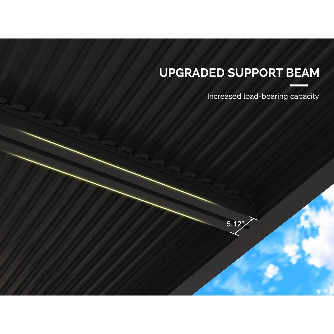 Gray Louvered Pergola Outdoor Aluminum Pergola with Adjustable Roof for Patio Gray Hardtop Gazebo