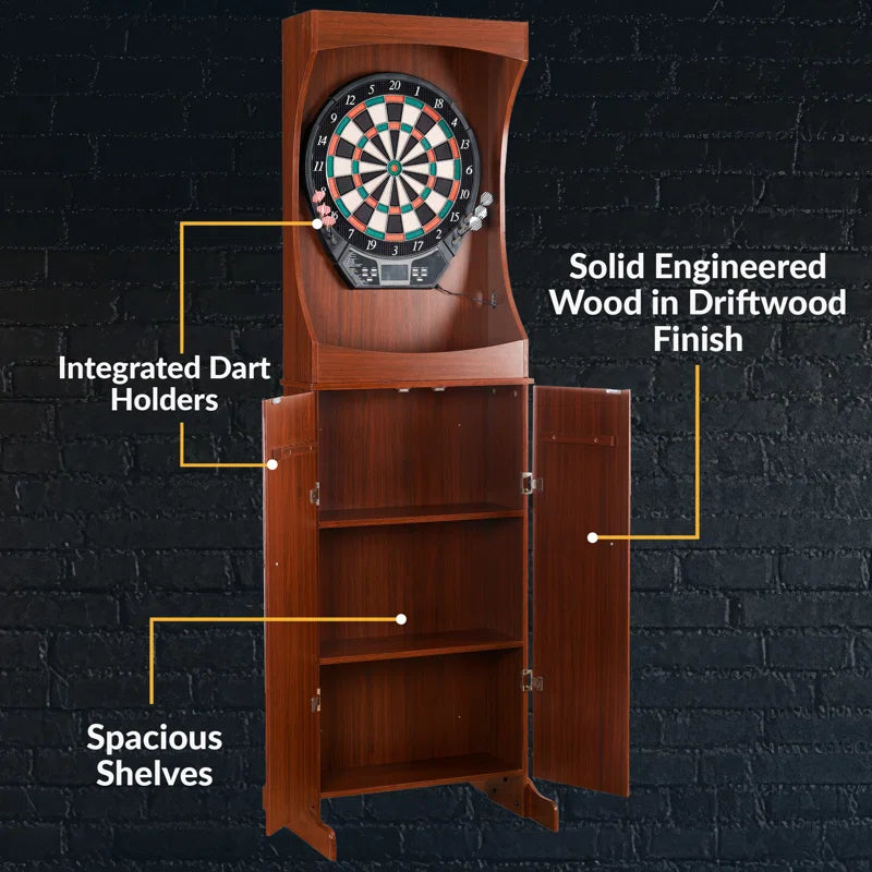 Electronic Dartboard and Cabinet Set with Darts