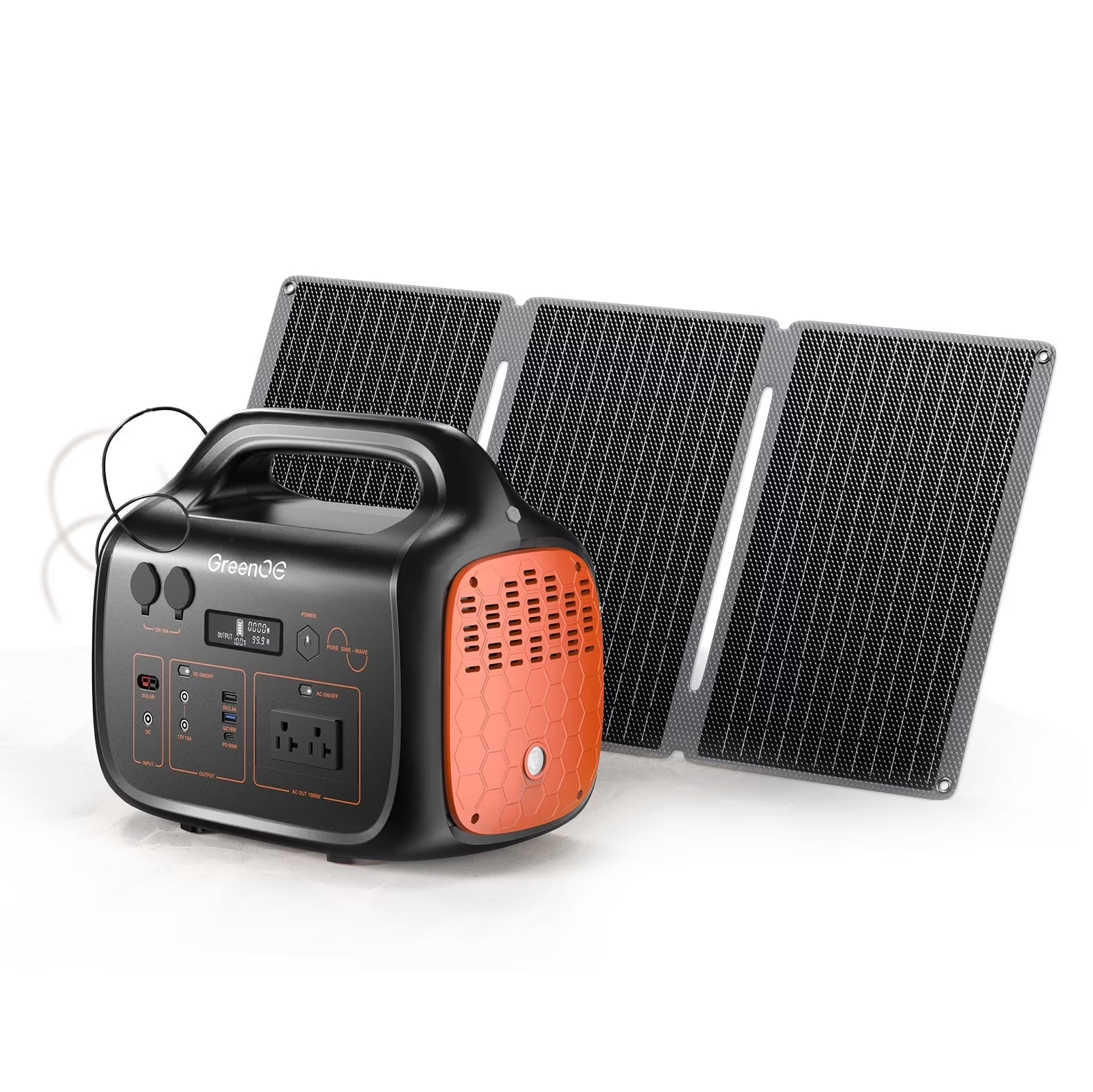 Portable Power Station 1000W 1024Wh Solar Powered Generator with 40W Solar Panel, Camping Power Bank for Outdoors Travel Hunting Home Lithium Battery Backup