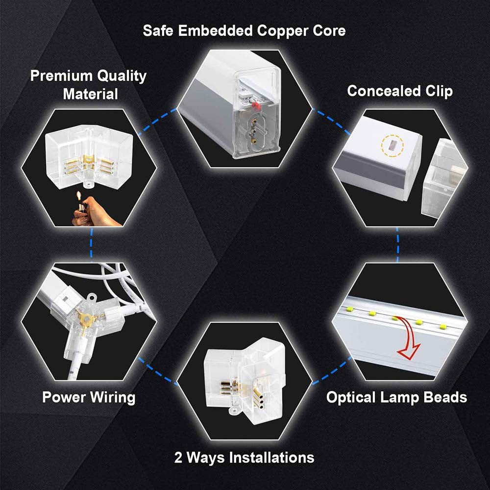 RGB LED Hexagon Garage Lights Car Detailing Shop Light No Border for Garage Bar